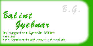 balint gyebnar business card