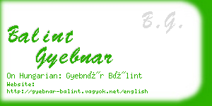 balint gyebnar business card